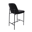 Loft Contemporary Vegan Leather Metal Counter Stool in Black - Set of 2