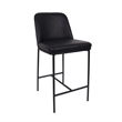 Loft Contemporary Vegan Leather Metal Counter Stool in Black - Set of 2