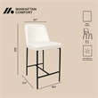 Loft Contemporary Vegan Leather Metal Counter Stool in Ivory - Set of 2