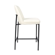 Loft Contemporary Vegan Leather Metal Counter Stool in Ivory - Set of 2