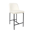 Loft Contemporary Vegan Leather Metal Counter Stool in Ivory - Set of 2