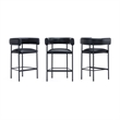 Onda Contemporary Vegan Leather Metal Counter Stool in Black