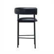 Onda Contemporary Vegan Leather Metal Counter Stool in Black