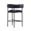 Onda Contemporary Vegan Leather Metal Counter Stool in Black