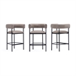 Onda Contemporary Vegan Leather Metal Counter Stool in Taupe