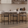 Onda Contemporary Vegan Leather Metal Counter Stool in Taupe