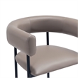 Onda Contemporary Vegan Leather Metal Counter Stool in Taupe