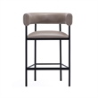 Onda Contemporary Vegan Leather Metal Counter Stool in Taupe