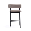 Onda Contemporary Vegan Leather Metal Counter Stool in Taupe