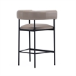 Onda Contemporary Vegan Leather Metal Counter Stool in Taupe