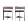 Onda Contemporary Vegan Leather Metal Counter Stool in Taupe