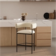 Onda Contemporary Vegan Leather Metal Counter Stool in Ivory