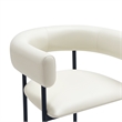 Onda Contemporary Vegan Leather Metal Counter Stool in Ivory