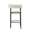 Onda Contemporary Vegan Leather Metal Counter Stool in Ivory