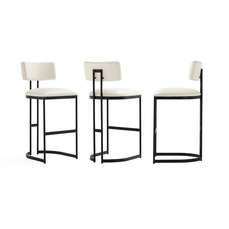 Juno Contemporary Modern Metal Barstool in Ivory