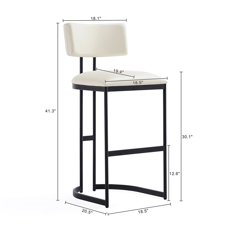 Juno Contemporary Modern Metal Barstool in Ivory