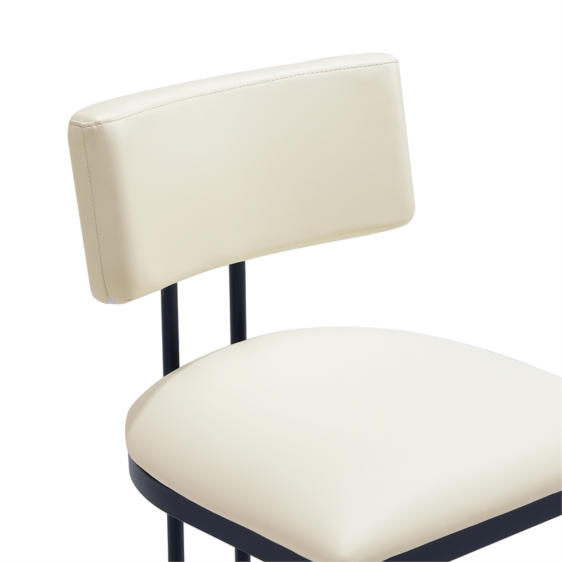 Juno Contemporary Modern Metal Barstool in Ivory