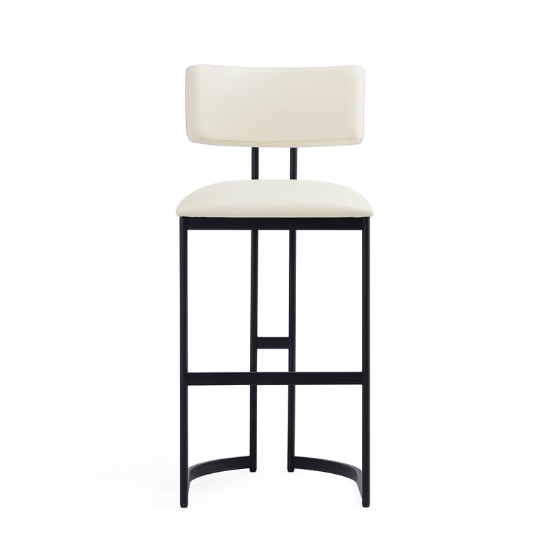 Juno Contemporary Modern Metal Barstool in Ivory