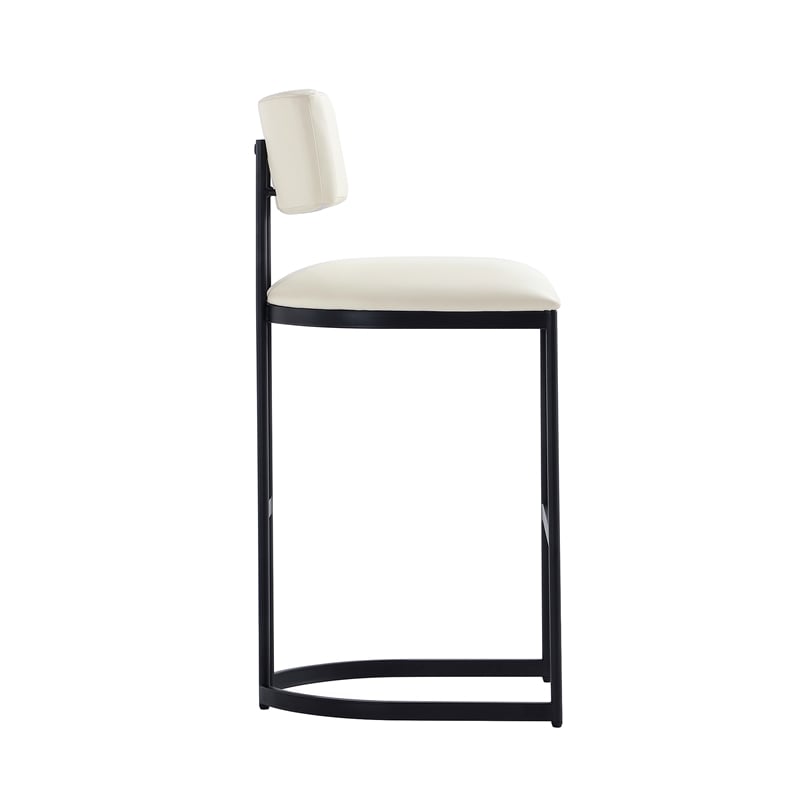 Juno Contemporary Modern Metal Barstool in Ivory