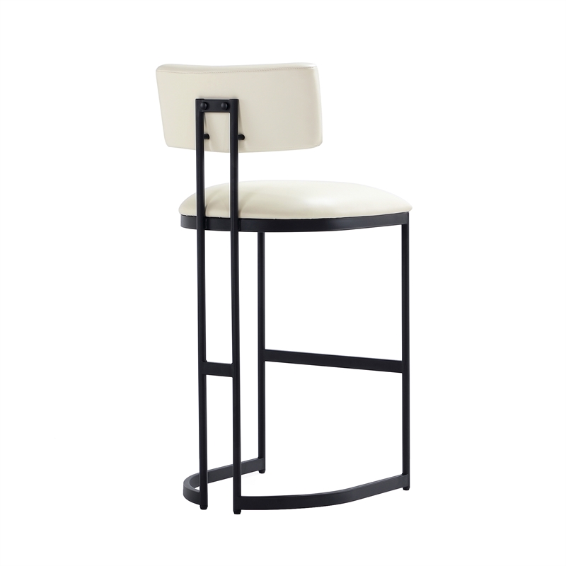 Juno Contemporary Modern Metal Barstool in Ivory