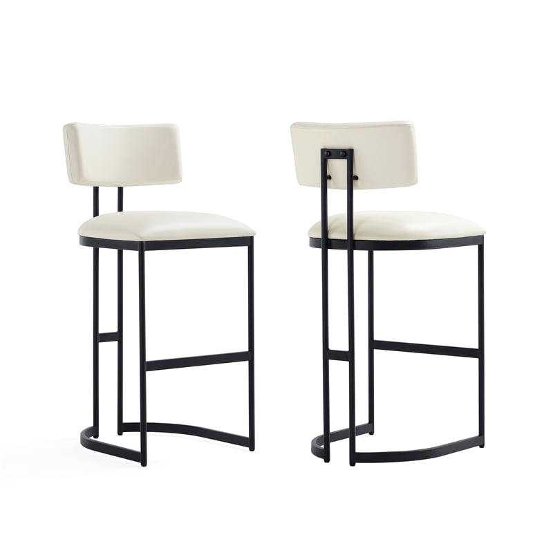 Juno Contemporary Modern Metal Barstool in Ivory