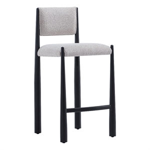 Lennor Mid-Century Modern Boucle Metal Counter Stool in Champagne