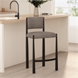 Lennor Mid-Century Modern Boucle Metal Counter Stool in Mushroom
