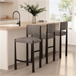 Lennor Mid-Century Modern Boucle Metal Counter Stool in Mushroom