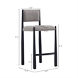 Lennor Mid-Century Modern Boucle Metal Counter Stool in Mushroom
