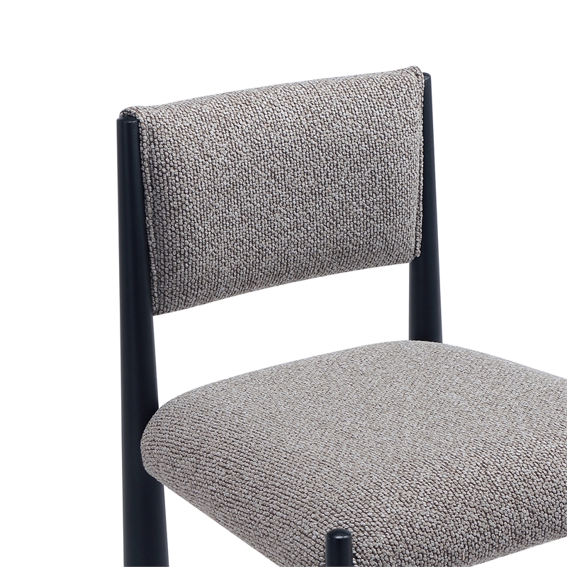 Lennor Mid-Century Modern Boucle Metal Counter Stool in Mushroom