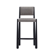 Lennor Mid-Century Modern Boucle Metal Counter Stool in Mushroom