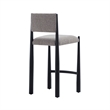 Lennor Mid-Century Modern Boucle Metal Counter Stool in Mushroom