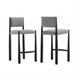 Lennor Mid-Century Modern Boucle Metal Counter Stool in Mushroom