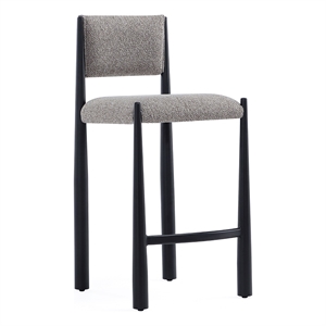 Lennor Mid-Century Modern Boucle Metal Counter Stool in Mushroom