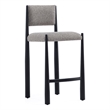 Lennor Mid-Century Modern Boucle Metal Counter Stool in Mushroom