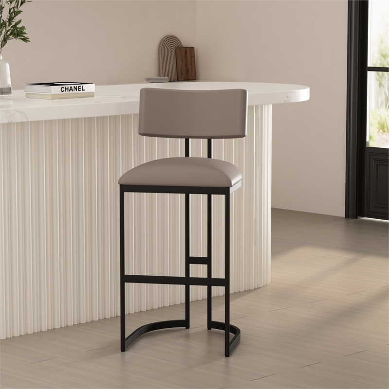 Juno Contemporary Modern Metal Barstool in Taupe
