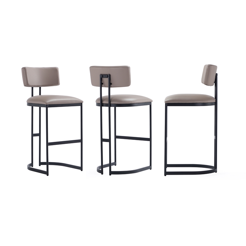 Juno Contemporary Modern Metal Barstool in Taupe
