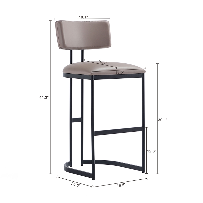 Juno Contemporary Modern Metal Barstool in Taupe