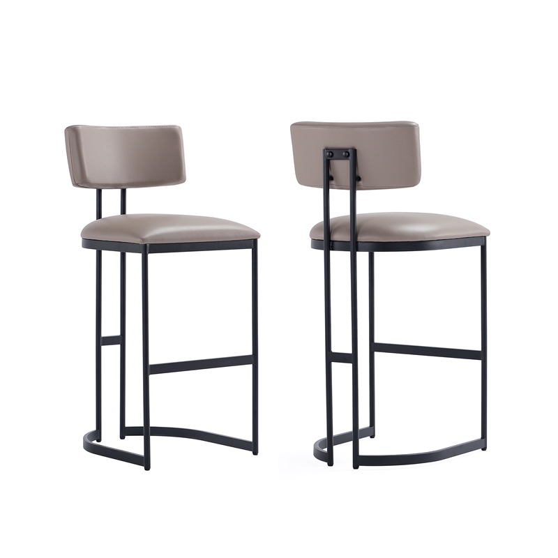 Juno Contemporary Modern Metal Barstool in Taupe