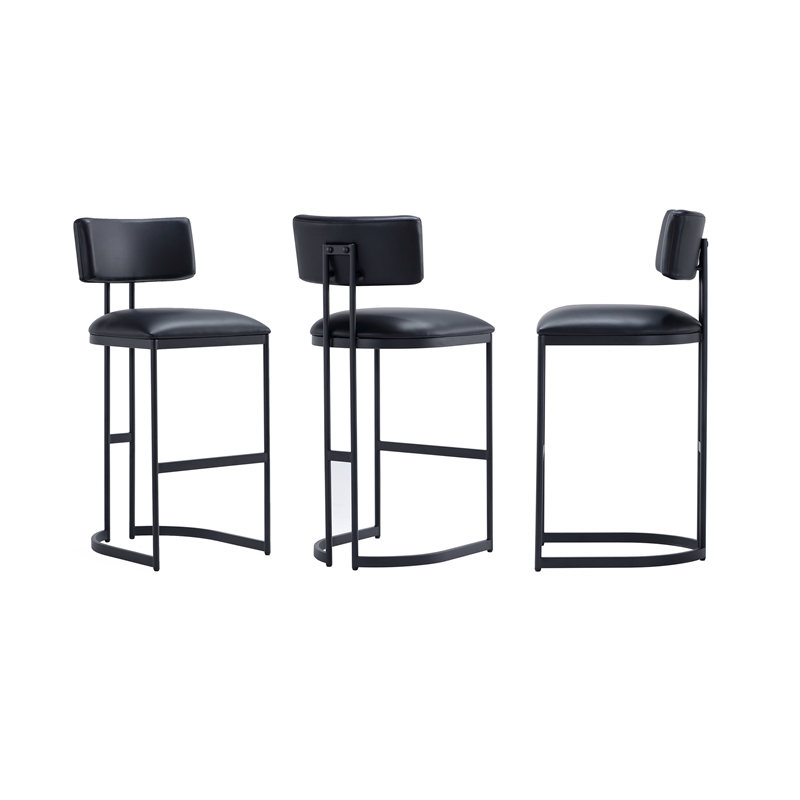 Juno Contemporary Modern Metal Barstool in Black