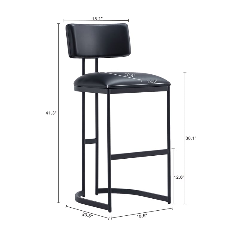 Juno Contemporary Modern Metal Barstool in Black