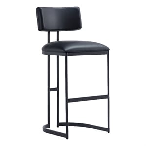 Juno Contemporary Modern Metal Barstool in Black