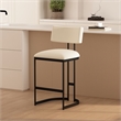 Juno Contemporary Modern Vegan Leather Metal Counter Stool in Ivory