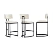 Juno Contemporary Modern Vegan Leather Metal Counter Stool in Ivory