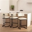 Juno Contemporary Modern Vegan Leather Metal Counter Stool in Ivory