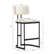 Juno Contemporary Modern Vegan Leather Metal Counter Stool in Ivory