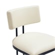 Juno Contemporary Modern Vegan Leather Metal Counter Stool in Ivory
