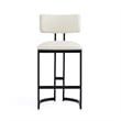 Juno Contemporary Modern Vegan Leather Metal Counter Stool in Ivory