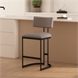 Juno Contemporary Modern Vegan Leather Metal Counter Stool in Taupe