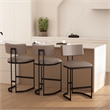 Juno Contemporary Modern Vegan Leather Metal Counter Stool in Taupe